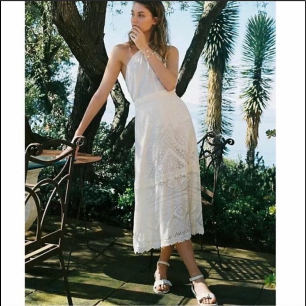FARM Rio Cream Lace Maxi Skirt